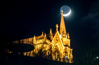 The crescent moon over St. Mary of the Mount