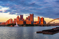 Pittsburgh glows gold at dusk