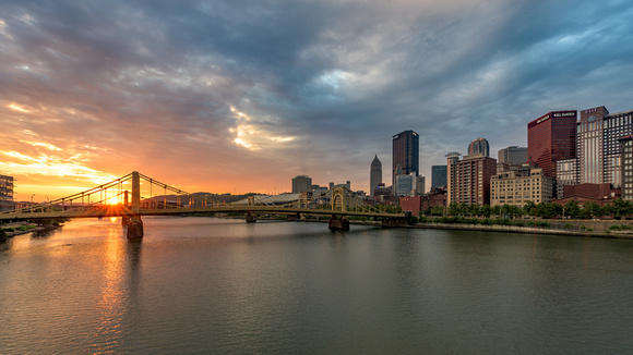 A gorgeous sunrise over Pittsburgh from the North Shore