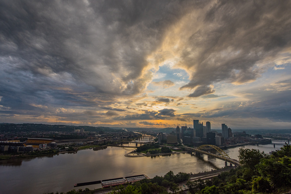 The skies open over Pittsburgh