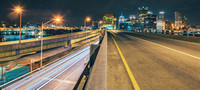 Light trails on the lower deck of the Ft. Pitt Bridge in PIttsburgh