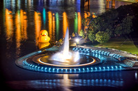 Giant Rubber Duck by the fountain at Point State Park in Pittsburgh HDR
