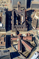Aerial view of the courthouse in downtown Pittsburgh