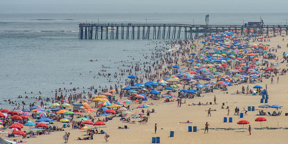 People pack the beach in Ocean City, MD