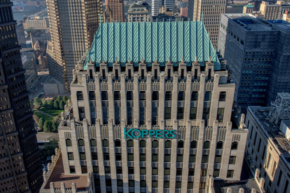 The Koppers Building from above in Pittsburgh