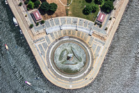 View of the fountain at the Point in Pittsburgh from above