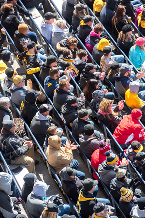 Rows of fans in the seats at PNC Park during Opening Day 2016