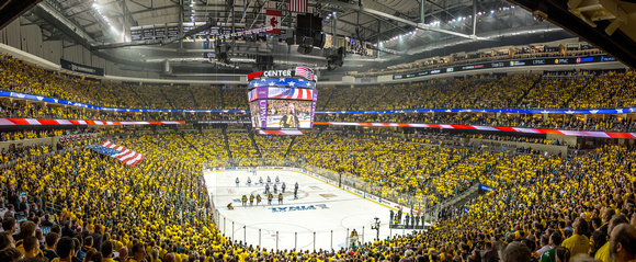 Panorama of the national anthem at game 1 of the 2016 Stanley Cup Final