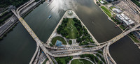 Aerial view of Point State Park in Pittsburgh