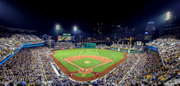 PNC Park and the Pittsburgh skyline at night