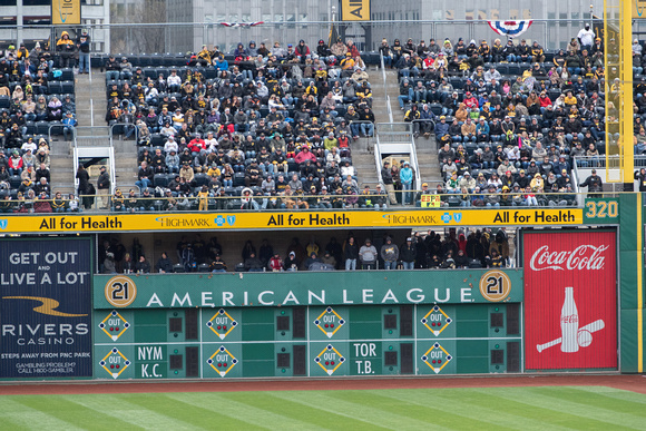 The right field seats during Opening Day at PNC Park in PIttsburgh