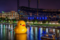 PNC Park and the Giant Rubber Duck from the Clemente Bridge in Pittsburgh HDR