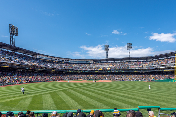 A view from centerfield at PNC Park in Pittsburgh
