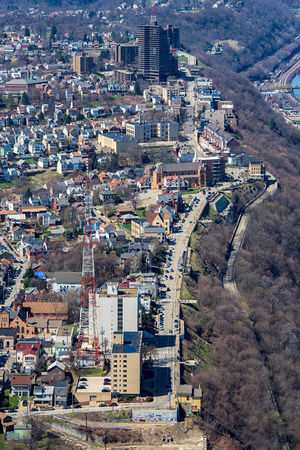 A view down Grandview Avenue from above in Pittsburgh