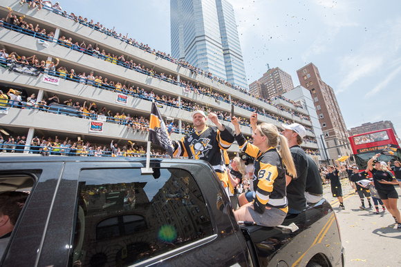 Carl Hagelin and Phil Kessel  Pittsburgh Penguins Stanley Cup Parade - 145