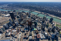 Beautiful light shines down on Pittsburgh in this aerial view