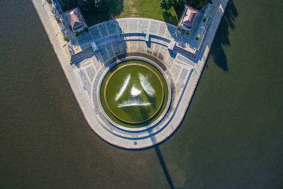View of the Point and fountain from above in Pittsburgh