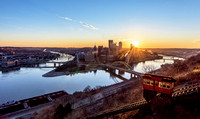 A sunrise from Mt. Washington on the morning of Pittsburgh's 200th Birthday