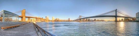 Brooklyn Bridge Park panorama at dawn HDR
