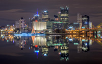 Reflections of PIttsburgh and the Christmas tree
