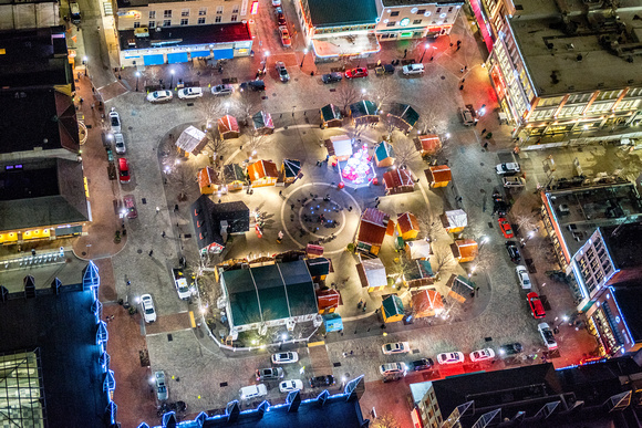 The Holiday Market in Pittsburgh from above