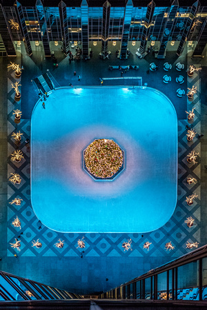 A view of the skating rink in PPG Place from above