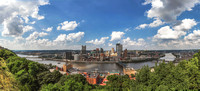 Panorama of the Pittsburgh skyline on a sunny day