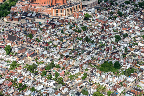 An aerial view of Bloomfield In Pittsburgh