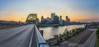 Panorama of Pittsburgh from the Ft. Pitt Bridge at dawn