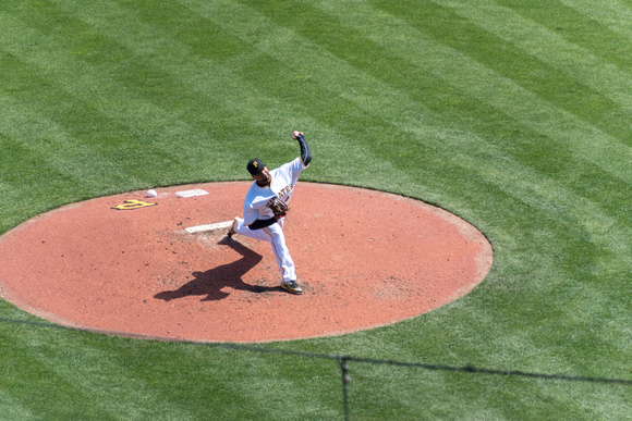 Francisco Liriano delivers a pitch during the Pirates home opener in Pittsburgh