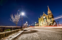 Light trails on Grandview Ave by St. Mary on the Mount HDR