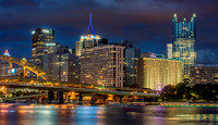 Pittsburgh shines during a beautiful dusk in Pittsburgh