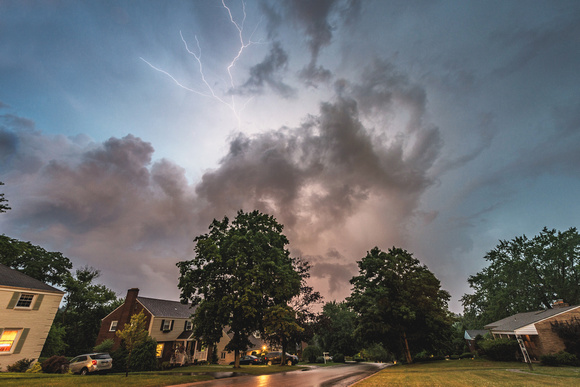 Lightning strikes during a summer storm
