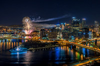 Fireworks over Pittsburgh after a Pittsburgh Pirates win