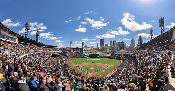 Panorama of PNC Park during the national during - Pittsburgh Pirates Home Opener 2016 - Print