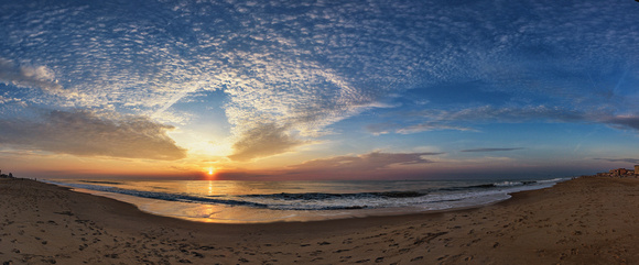 Panorama of sunrise from Ocean City, MD