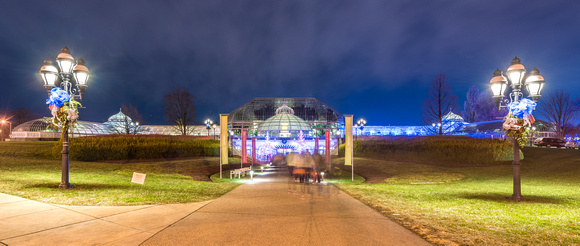 Wide angle view of Phipps Conservatory in Pittsburgh