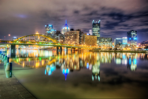 Pittsburgh skyline and reflections from the North Shore HDR