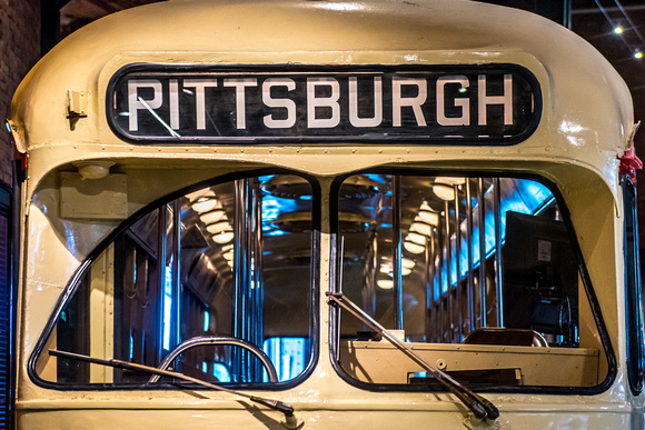 The front of a streetcar at the Heinz History Center in Pittsburgh