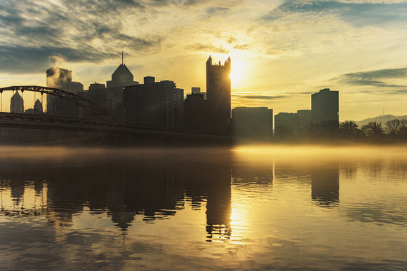 A beautiful sunrise on the North Shore of Pittsburgh