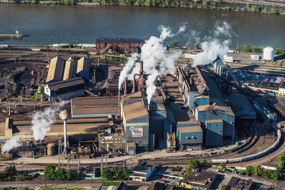 An aerial view of Edgar Thomson Steel Works in Braddock outside of Pittsburgh