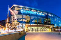 The new sign shines bright on PPG Paints Arena in Pittsburgh