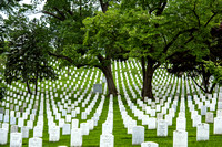 Rows of headstones at Arlington National Cemetery