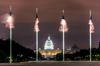 Flags frame the United States Capitol Building in Washington DC