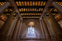 Inside the empty Lincoln Memorial in Washington DC