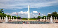A long exposure over the World War II Memorial and the Washington Monument in Washington DC