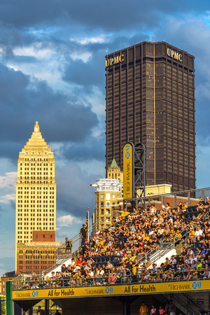 Golden light on Pittsburgh and PNC Park at dusk