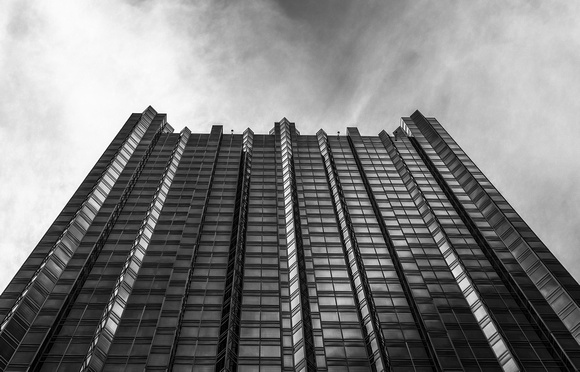 One PPG Place from below B&W HDR