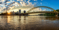 A panorama of the Ft. Pitt Bridge in Pittsburgh