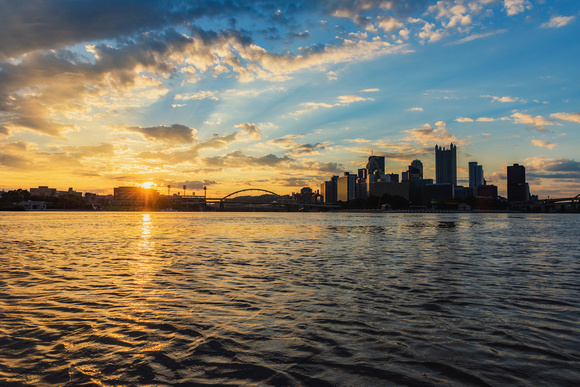 A beautiful sunrise from the rivers of Pittsburgh